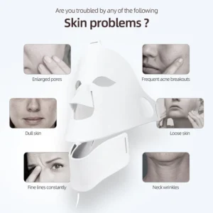 7 Colors Photon Face Neck LED Mask 3D Flexible Silicone Facial Beauty Mask Red Light Infrared Skin Care Repair Skin Wireless Use